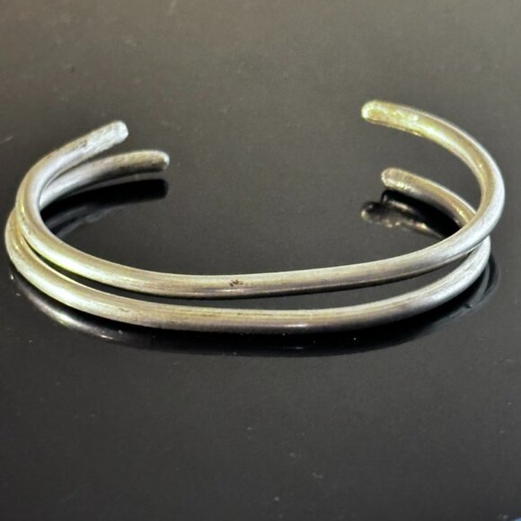 Sterling Silver 925 Cuff Bracelets Handmade Rustic Bangles - Picture 8 of 11